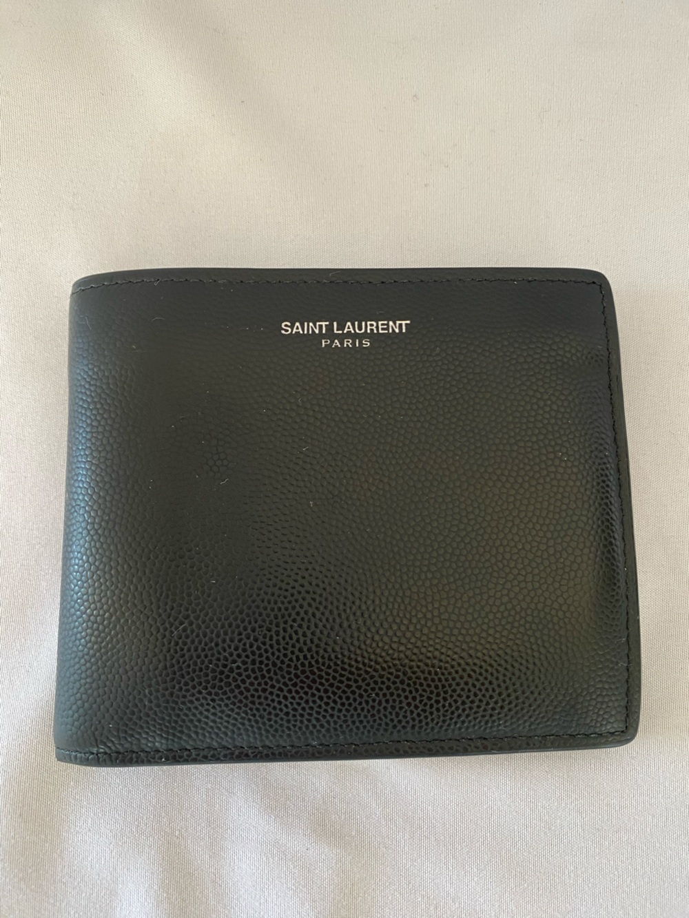 Saint Laurent Black Textured Leather Bi-Fold Wallet